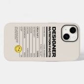 Coques Case-Mate iPhone Designer Nutrition Facts amusant (Verso (horizontal))