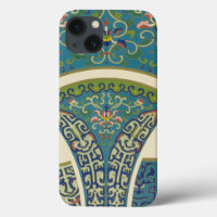 Designs orientaux bleus avec facettes souriantes
