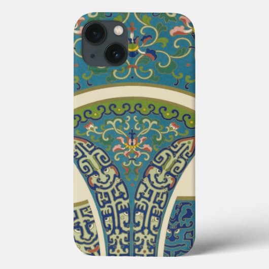 Coques Case-Mate iPhone Designs orientaux bleus avec facettes souriantes (Verso)