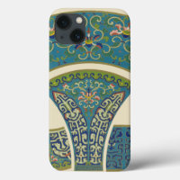 Designs orientaux bleus avec facettes souriantes