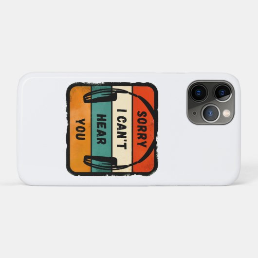 Coques Case-Mate iPhone Désolé de ne pas vous entendre - Casques Retro (Dos (Horizontal))