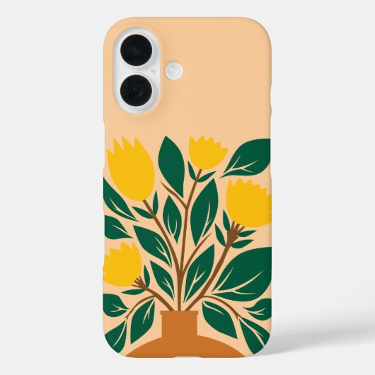 Coques Case-Mate iPhone Dessin à main botanique Pot floral (Verso)