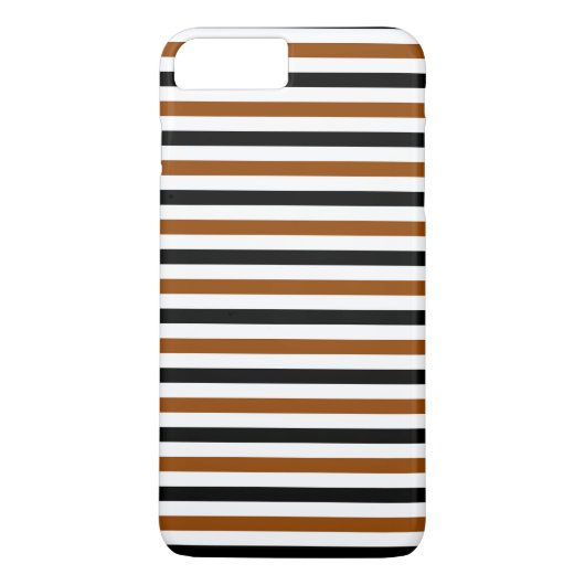 Coques Case-Mate iPhone dessin à rayures marron noir et blanc (Dos)