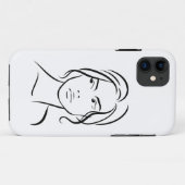 Coques Case-Mate iPhone Dessin à visage féminin d'une ligne 4 (Dos (Horizontal))