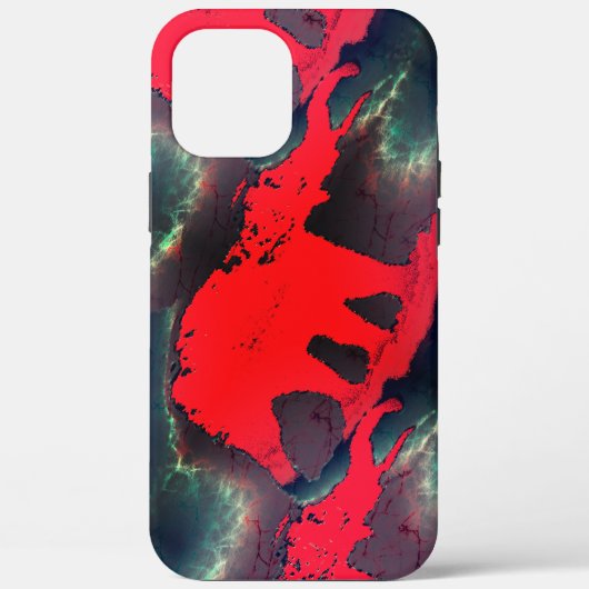 Coques Case-Mate iPhone dessin Abstrait d'éléphant rouge, effet très rusti (Verso)