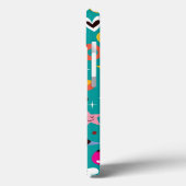 Coques Case-Mate iPhone dessin animé amusant motif turquoise (Verso / Gauche)