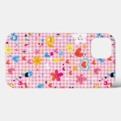 Coques Case-Mate iPhone dessin animé amusant rose motif (Verso (horizontal))