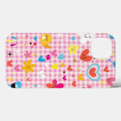 Coques Case-Mate iPhone dessin animé amusant rose motif (Verso (horizontal))