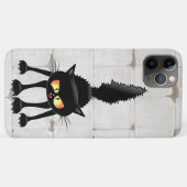 Coques Case-Mate iPhone Dessin animé de chat noir drôle et féroce (Dos (Horizontal))