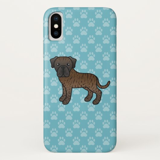 Coques Case-Mate iPhone Dessin animé de chien Mastiff anglais bringé (Dos)