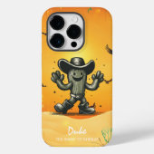 Coques Case-Mate iPhone Dessin animé de cow-boy cactus rétro (Verso)