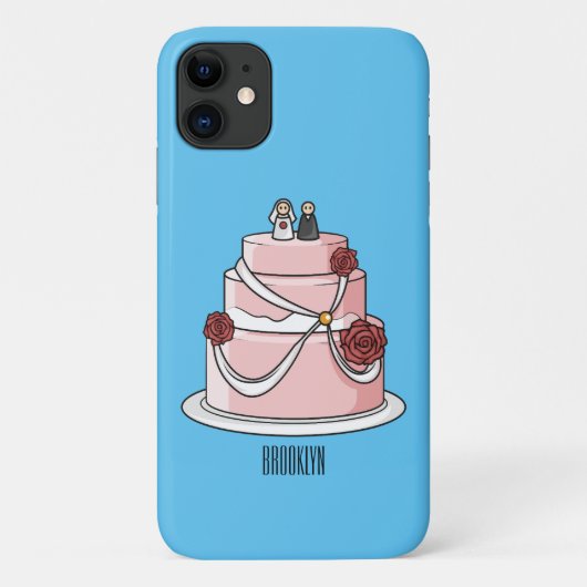 Coques Case-Mate iPhone dessin animé de gâteau mariage (Dos)