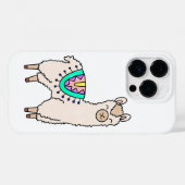 Coques Case-Mate iPhone dessin animé de llama alpaga souriant (Verso (horizontal))