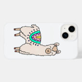 Coques Case-Mate iPhone dessin animé de llama alpaga souriant (Verso (horizontal))