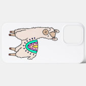 Coques Case-Mate iPhone dessin animé de llama alpaga souriant (Verso (horizontal))