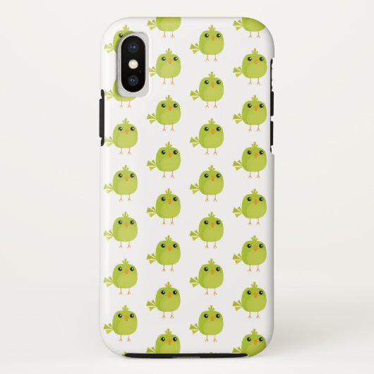 Coques Case-Mate iPhone Dessin animé d'oiseau vert (Dos)