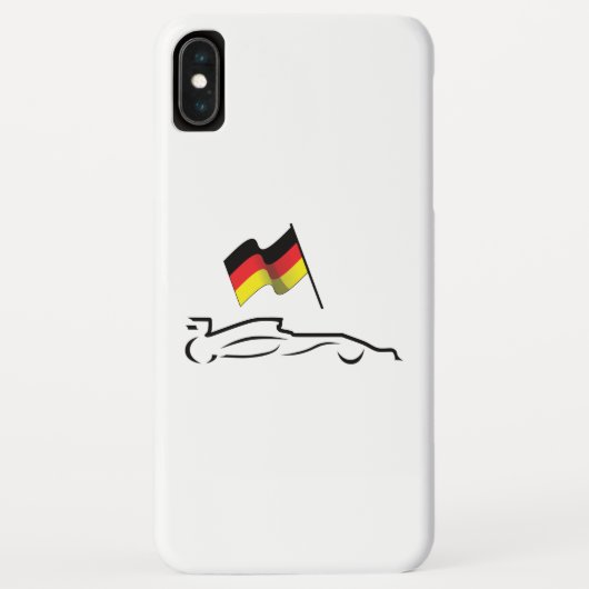 Coques Case-Mate iPhone Dessin au trait de voiture de course avec drapeau (Dos)