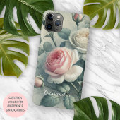 Coques Case-Mate iPhone Dessin botanique classique chic Rose