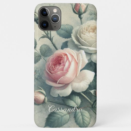 Coques Case-Mate iPhone Dessin botanique classique chic Rose (Dos)