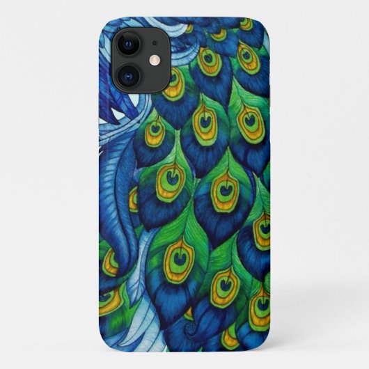 Coques Case-Mate iPhone Dessin classique de paon (Dos)