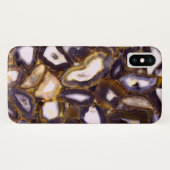 Coques Case-Mate iPhone dessin d'agate marron violet blanc (Dos (Horizontal))
