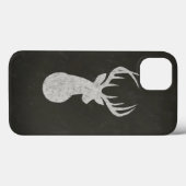 Coques Case-Mate iPhone Dessin de calcaire de cerfs avec Antlers (Verso (horizontal))