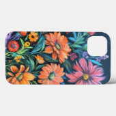 Coques Case-Mate iPhone Dessin de calque de fleurs vibrantes - Flore artis (Verso (horizontal))