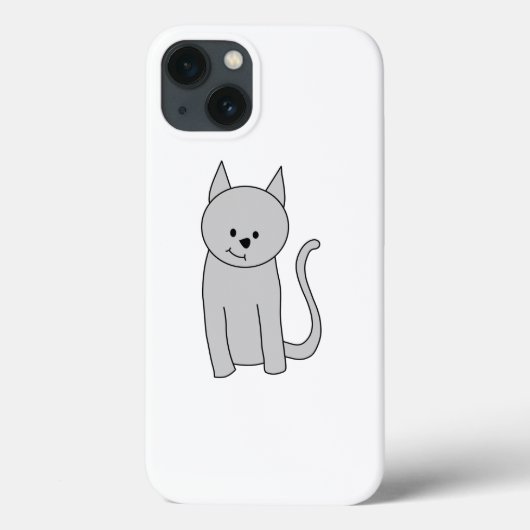Coques Case-Mate iPhone Dessin de chat gris. (Verso)
