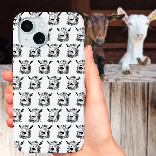 Coques Case-Mate iPhone Dessin de chèvre qui hurle drôle Art d'animal fant