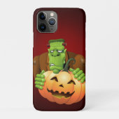 Coques Case-Mate iPhone Dessin de Frankenstein Monster avec Citrouille (Dos)