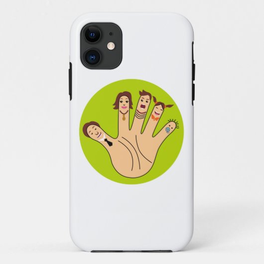 Coques Case-Mate iPhone Dessin de la famille des doigts (Dos)