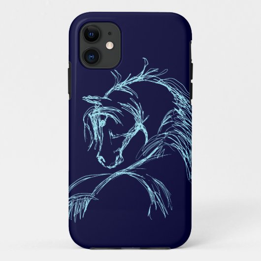 Coques Case-Mate iPhone Dessin de la tête d'un cheval d'art (Dos)