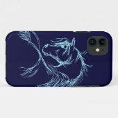 Coques Case-Mate iPhone Dessin de la tête d'un cheval d'art (Dos (Horizontal))