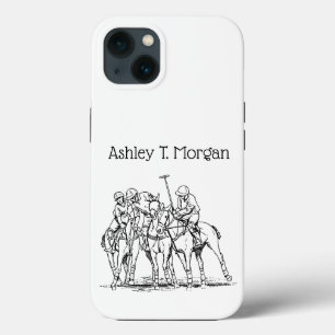 Case-Mate iPhone Case Dessin de match de polo stylisé vintage #1 Noir