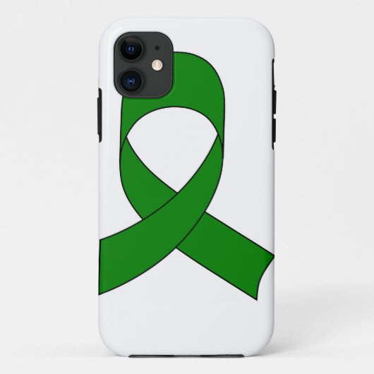 Coques Case-Mate iPhone Dessin de ruban vert (Dos)