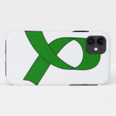 Coques Case-Mate iPhone Dessin de ruban vert (Dos (Horizontal))
