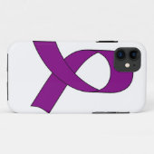 Coques Case-Mate iPhone Dessin de ruban violet (Dos (Horizontal))
