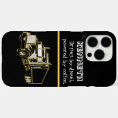 Coques Case-Mate iPhone Dessin de semi-camion d'or détaillé (Verso (horizontal))