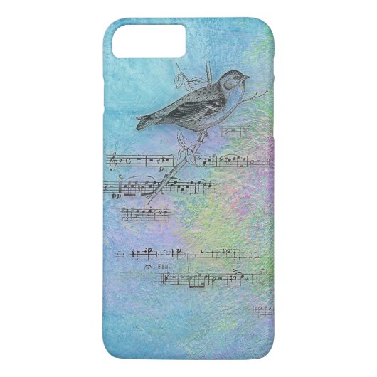 Coques Case-Mate iPhone dessin d'oiseaux et de musique sur l'aquarelle (Dos)