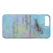 Coques Case-Mate iPhone dessin d'oiseaux et de musique sur l'aquarelle (Dos (Horizontal))