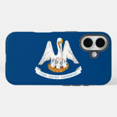 Coques Case-Mate iPhone Dessin du drapeau de l'État de Louisiane (Verso (horizontal))