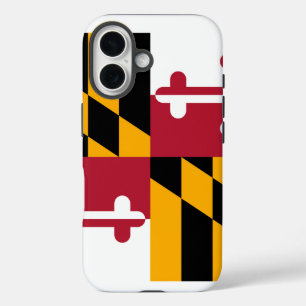 Coques iPhone 16 Dessin du drapeau de l'État du Maryland
