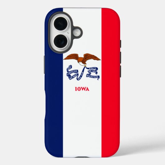 Coques Case-Mate iPhone Dessin du drapeau de l'Iowa (Verso)