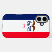 Coques Case-Mate iPhone Dessin du drapeau de l'Iowa (Verso (horizontal))
