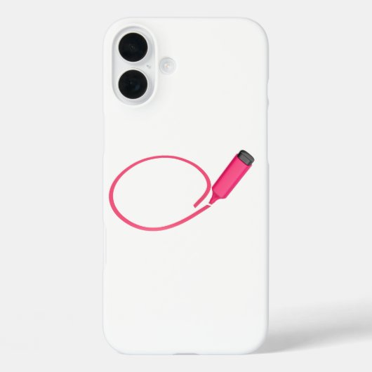 Coques Case-Mate iPhone Dessin d'un cercle avec un surligneur rose (Verso)
