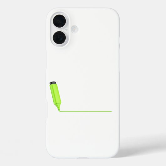 Coques Case-Mate iPhone Dessin d'une ligne droite avec un surligneur vert (Verso)