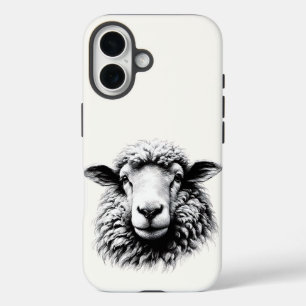 Coques iPhone 16 Dessin d'une tête de mouton