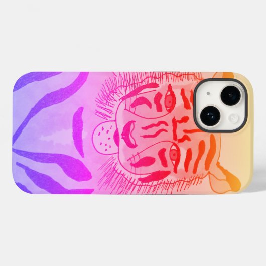 Coques Case-Mate iPhone Dessin facial tigre (Verso (horizontal))