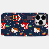 Coques Case-Mate iPhone Dessin festif Père Noël Cat Celebration (Verso (horizontal))