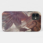 Coques Case-Mate iPhone Dessin floral abstrait marron 1 (Dos (Horizontal))